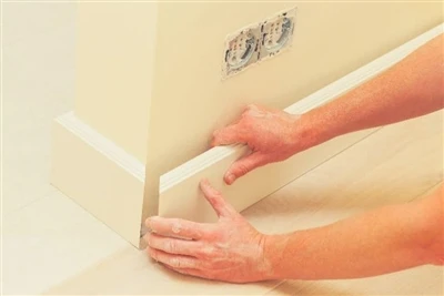 wood baseboards